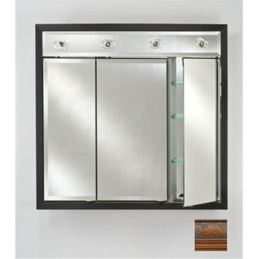 TD-LC4740RPALMA 47 in.x 40 in.Recessed Contemporary Integral Lighted Triple Door - Parliament Mahogany