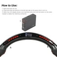 thumbnail image 3 of LED Steering Wheel, Finger Ridges 20 LEDs Light Red Stitching Carbon Fiber Flat Bottom Steering Wheel  For MK5 6R, 3 of 8