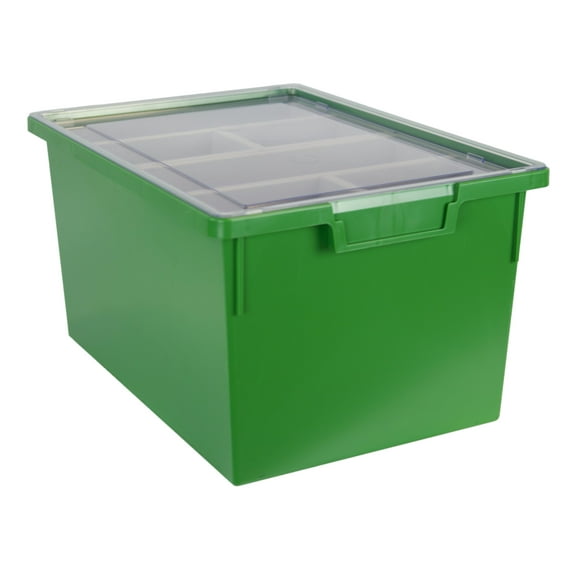 Bin/ Tote/ Tray Divider Kit - Triple Depth 9" Bin in Primary Green - 3 pack