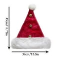 thumbnail image 3 of Plush Jingle Bell Christmas Hat - Festive Family Party Decoration, Soft Comfortable Hat for Adults, Cute Holiday Headwear for Christmas Celebrations, 12.6*17.72in, Red, 3 of 6