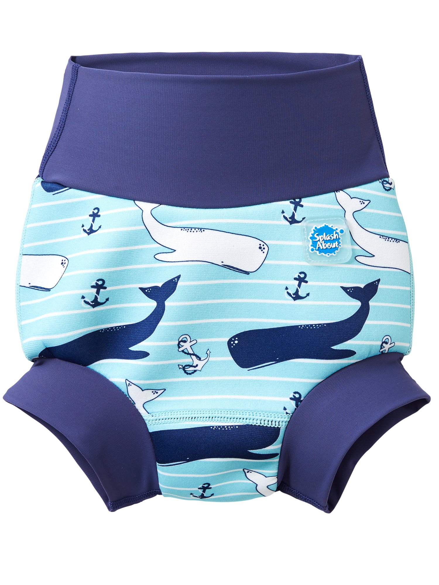 Orange Shark/Surfboard Swim Time Baby Boys Reusable Swim Diaper UPF 50 with Side Snaps Briefs L 12-18 Months