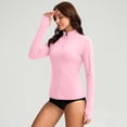 thumbnail image 4 of fatyb Womens Long Sleeve Shirts with Pockets Lightweight Quarter Zip Pullover Hiking Running Workout Tops, 4 of 7