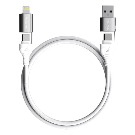 Nautica 4-Ft. 100-Watt 4-in-1 Multi-Port Cable Urban CB400 White