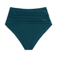thumbnail image 5 of Bikinis for Women High Waisted Bikini Bottoms Tummy Control Triangle Swimwear Bottom Bathing Suit Dark Green S, 5 of 5