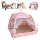 thumbnail image 1 of Tienda de campaña para gatos, tipi plegable de princesa para gatos con estampado floral con ventana de encaje y cortina de puerta, casa para perros transpirable (L, 18.9x18.9x19.3in), 1 of 5