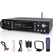 Bluetooth Hybrid Amplifier Receiver - Home Theater Stereo Amplifier with Bluetooth Wireless Streaming, AM/FM Radio, MP3/USB Reader (3000 Watt MAX)