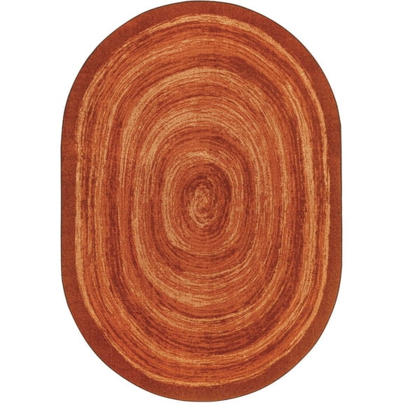 Joy Carpets Kid Essentials Feeling Fun 7'8" x 10'9" Oval Area Rug in Color Orange