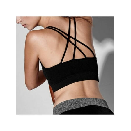 

Beautiful Black Cross Straps Bras Breathable Tube Tops Sport Yoga Bras