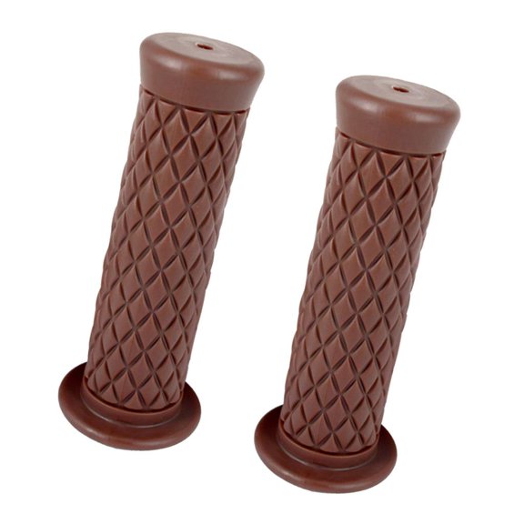 2 Pieces Motorcycle Retro Handle Bar Handlebar Grips Brown