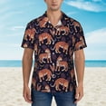 thumbnail image 2 of Fuzoiu Leopard Print Print Hawaiian Shirt for Men, Summer Beach Casual Short Sleeve Button Down Shirts, Men’s Beach Summer Shirts with Pocket,Large, 2 of 7
