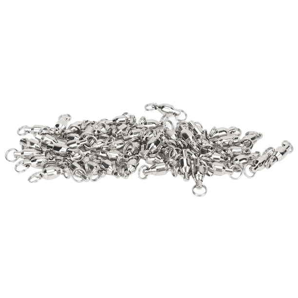 Conector Giratorio De Pesca Con Rodamiento De Bolas De Barril De Acero Inoxidable, Anillos Soldados Sólidos Giratorios Para Pesca De Agua Dulce Y Salada, 50 Uds.