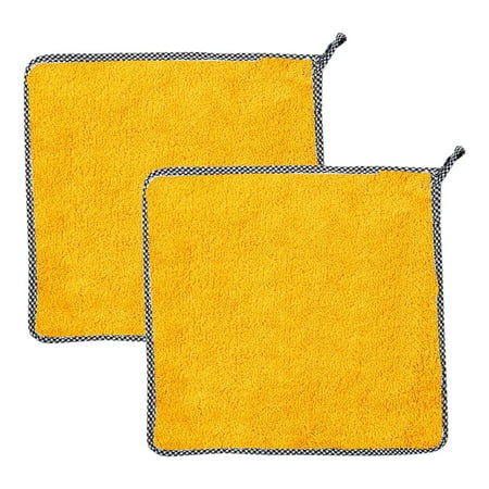 

iOPQO Kitchen Household Thickened Rag Kitchen Thickened Absorbent Dish Cloth Wipe Table Cleaning Cloth To Remove Oil Not Easy To Lose Hair Scouring Cloth cleaning supplies