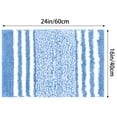 thumbnail image 6 of Unique Bargains Microfiber Bath Rugs Fluffy Striped Non-Slip Floor Mat Blue 16"x24", 6 of 7