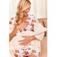 thumbnail image 2 of Ekouaer Womens, Nightgown Nightshirt, Short sleeve, Labor & Delivery Maternity button down nursing Gown for breastfeeding, 2 of 6