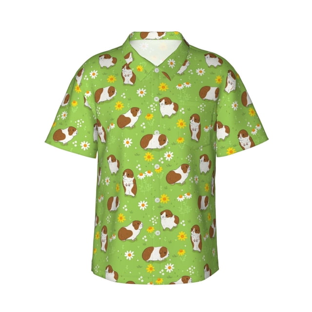Balery Guinea Pigs Camisas hawaianas de manga corta para hombre, camisas playeras de corte holgado, camisas de vacaciones con botones,XX-Large