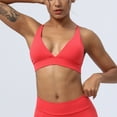 thumbnail image 5 of Wireless Bra Women Lightly Lined Bra Feature V-Neck Soft Bra Style W-973 Red M, 5 of 5