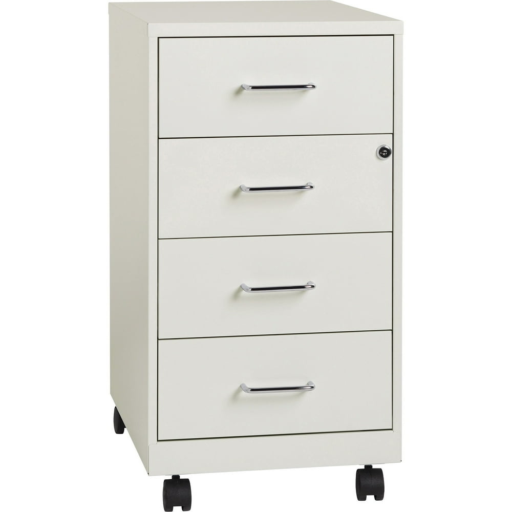 Lorell 4Drawer 261/2" Mobile Storage White