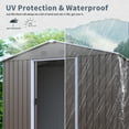 thumbnail image 5 of CarButler 8x4ft Metal Outdoor Storage Shed with Window and Lockable Sliding Doors for Garden Backyard Patio Lawn Gray, 5 of 8