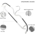 thumbnail image 4 of 60 Pack M-Style Plastic Pants Hangers, Thin Space Saving Hanger with Rubber Pads and 360° Hook - Non Slip Clothes Hangers, Closet Organizer for Camisole, Tank Top, Dresses, Skirt - Gray, 4 of 4