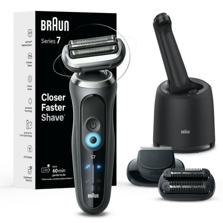 Braun Series 7 7185cc Electric Shaver w/SmartCare Center, Stubbler   Trimmer