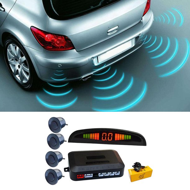 Kit de Sistema de Retroceso de Marcha Atrás de Coche con Pantalla LED de 4 Sensores de Aparcamiento, para SUV, Furgoneta, Monovolumen Pequeño Y Median Soledad Sistema de sensor de estacionamiento de automóviles