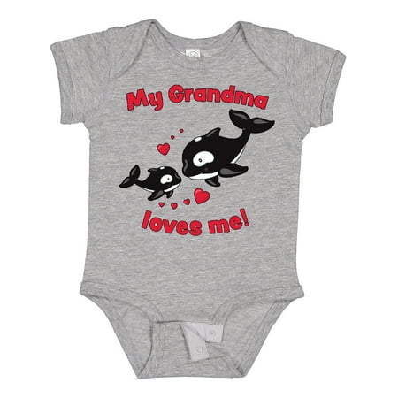 

Inktastic My Grandma Loves Me Orca Family Gift Baby Boy or Baby Girl Bodysuit