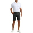 thumbnail image 2 of INSPIRE CHIC Mens Dress Shorts Flat Front Lightweight Summer Business Formal Shorts with Pocket 28 Black, 2 of 5