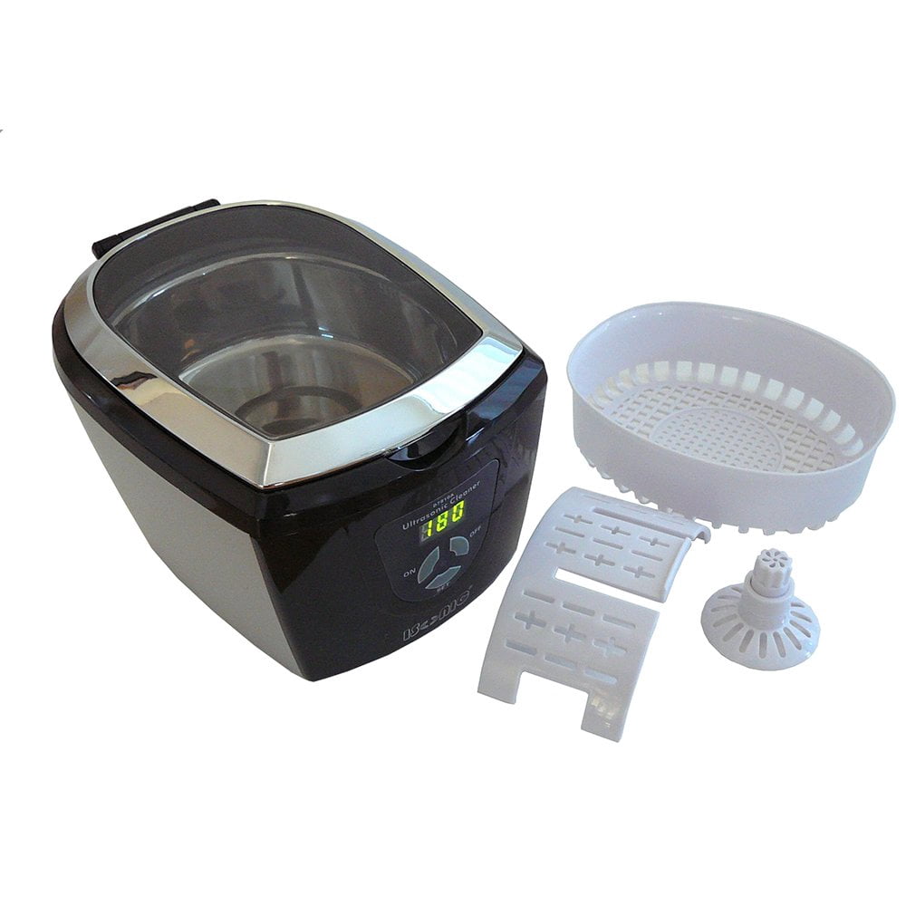 iSonic Ultrasonic Cleaner CD7810A, 0.75 L Stainless Steel Tank, Silver/Black, Includes 8 oz Cleaning Solution