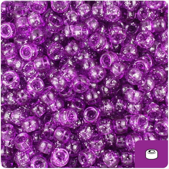 BeadTin Lilac Sparkle 6.5mm Mini Barrel Pony Beads (1000pcs)