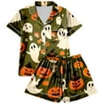 thumbnail image 6 of BILIKEYU Women's Halloween Print Buttoned Waist Pajama Sets, Halloween Pajamas Women, Womens Tops, Halloween Clothes, 6 of 6