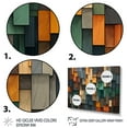 thumbnail image 4 of Designart "Mosaic Cubes Rain in Green and Yellow" Extra Large Abstract Framed Wall Art - Transitional Green Abstract Tile Entryway Framed Wall Art Print, 4 of 7