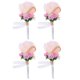 thumbnail image 1 of 4 unids artificial en forma de rosa de novio boutonniere bridal bonito rosa broche, 1 of 5