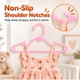 thumbnail image 5 of ACSTEP Baby Hangers 20 Pack, 11.5 Inch Kids Plastic Hangers with Non-Slip Shoulder Notches, Slim Toddler Clothes Hangers for Nursery Closet,Pink, 5 of 9