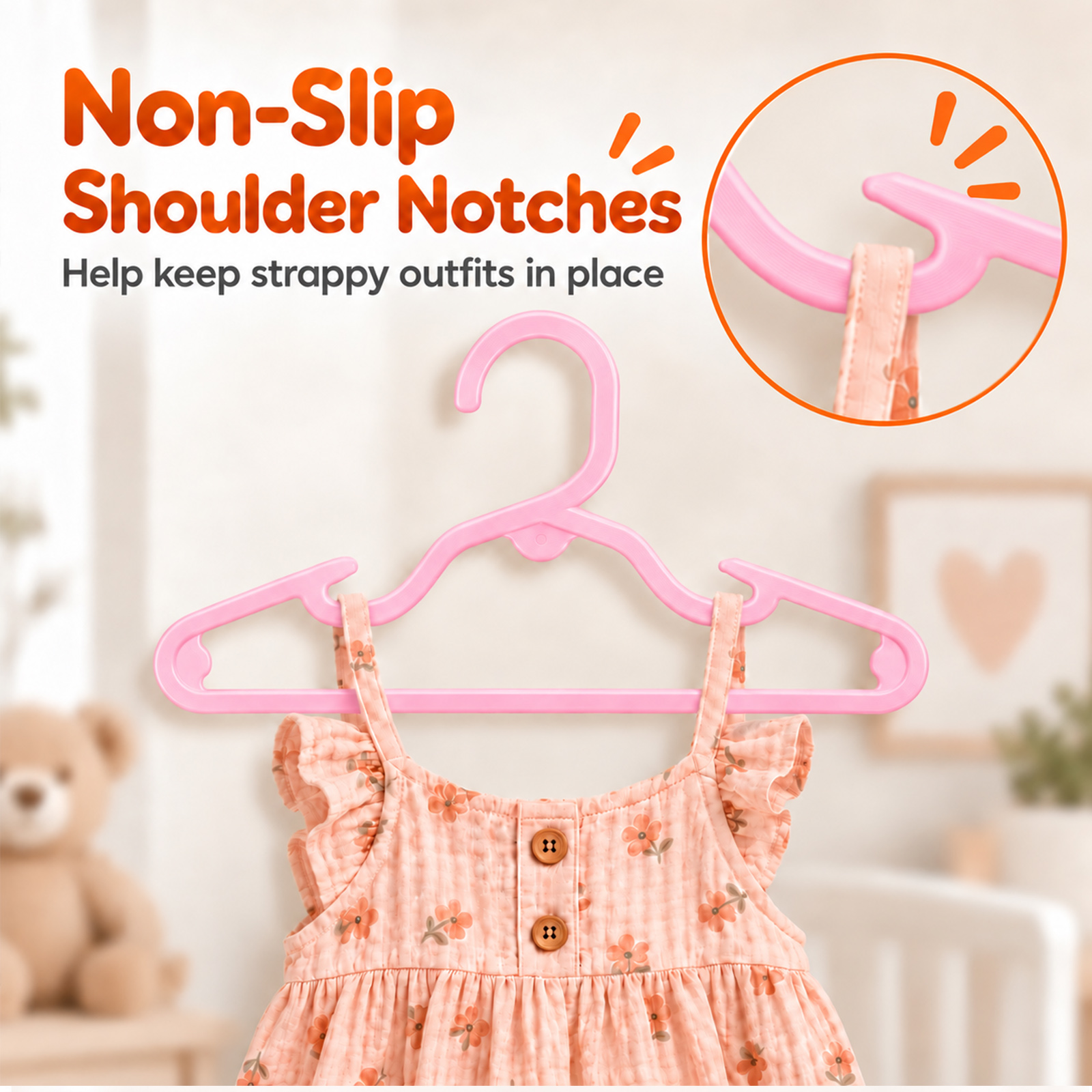 ACSTEP Baby Hangers, 20-Pack, Pink photo 4