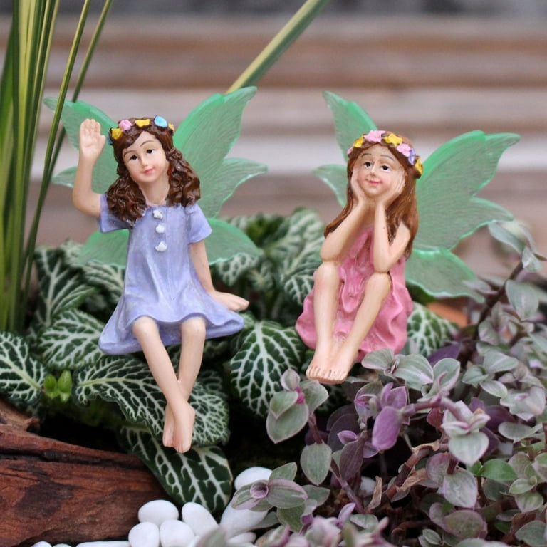 Pcs Luminous Fairy Figurines Miniatures Resin Fairies Figurines