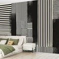 thumbnail image 2 of Peel and Stick Wallpaper Modern Minimalist Black Stripes Maze Lines Vintage Boho Charcoal Grey Modern Art Wall Mural Decor Self Adhesive and Removable 69in x 98in, 2 of 8
