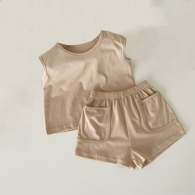Tank Top for Girls Baby Summer New Small Two-piece Infant Sports Suit