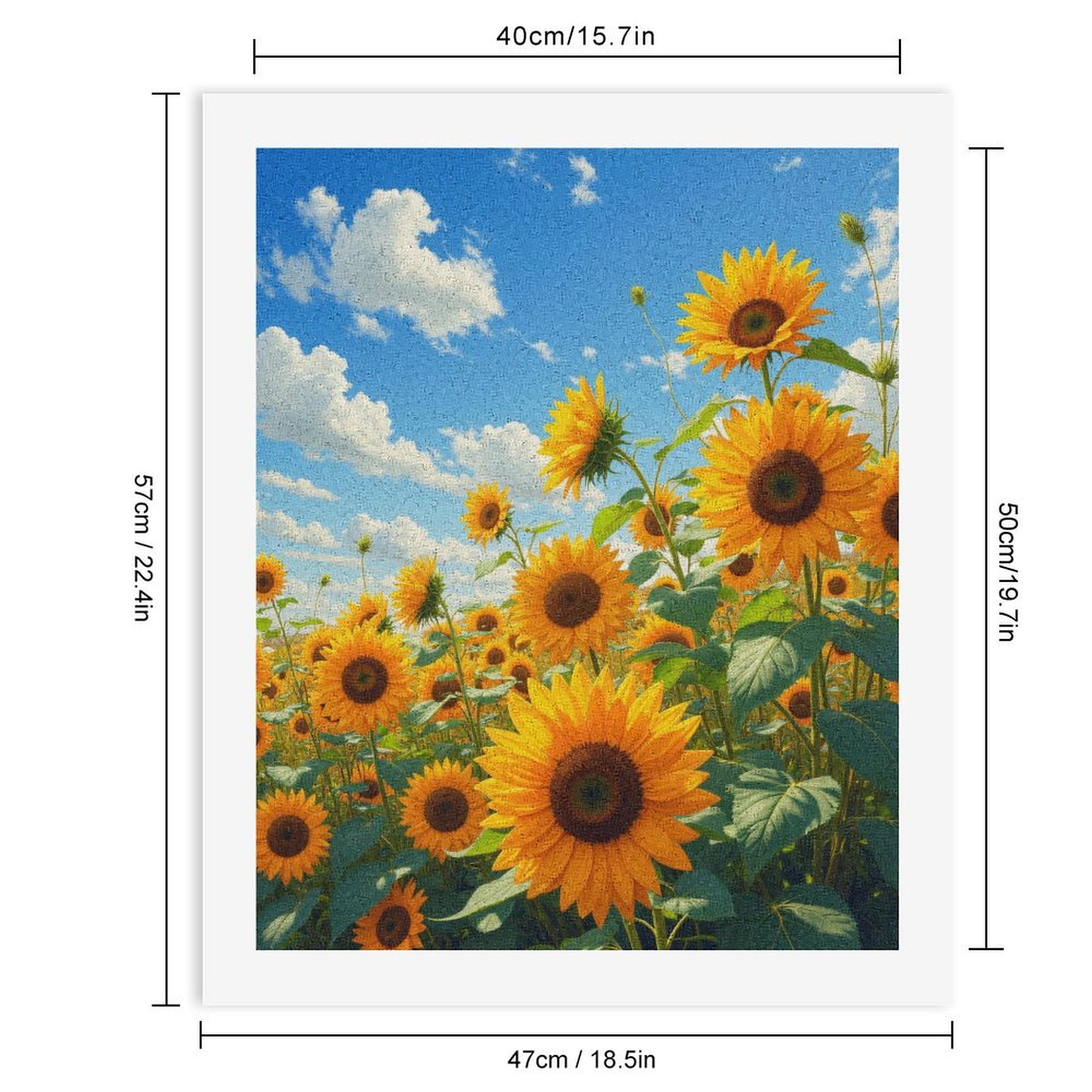 Paint By Numbers Kit for Adults Beginner - DIY Sunny Field Of Blooming Sunflowers Canvas Painting Kits for Adults, Frameless Paint By Number for Adults for Home Wall Decor 16x20 Inch