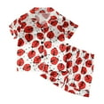 thumbnail image 1 of Odeerbi 1-8 Años Niños Niñas Pijama de Verano de Satén Con Solapa de Muesca Camisas de Manga Corta Pantalones Conjunto de Pijama Con Estampado Floral Suave, 1 of 9