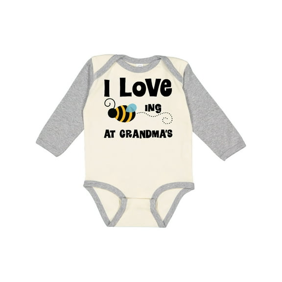 Inktastic Grandkids Visit Grandma Honey Bee Boys or Girls Long Sleeve Baby Bodysuit