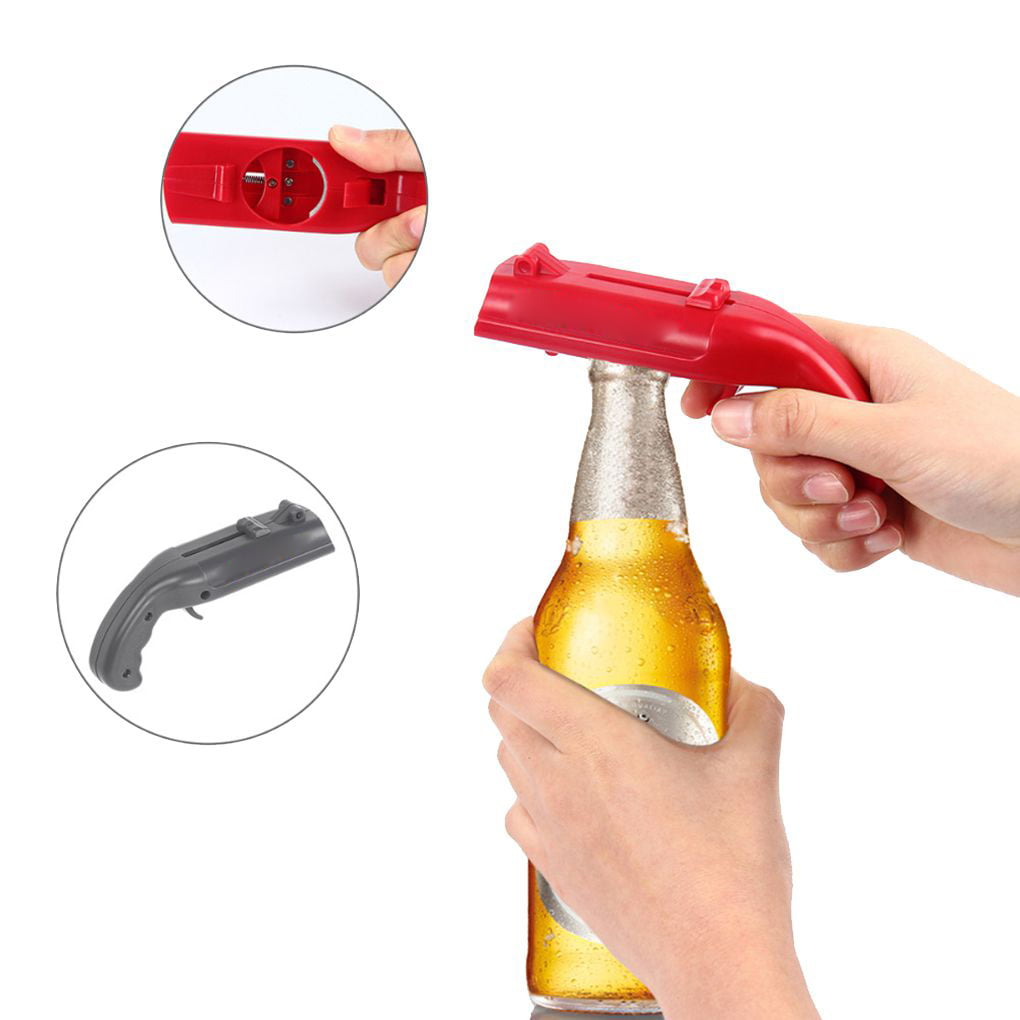 Bottle flying cap opener Beer/drink gun launcher Fun shooter home BBQ novel gift 