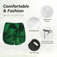 thumbnail image 6 of Picia Green Leave Fern Pattern Women's 2 in 1 Athletic Running Shorts High Waisted Workout Casual Gym Sweat Shorts with Comfy Liner Zipper Pockets-Large, 6 of 9