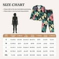 thumbnail image 6 of Kll Green Tropical Leaves Print Women'S Long Sleeve Pajamas With Pants Sleepwear Loungewear 2 Set-Medium, 6 of 9