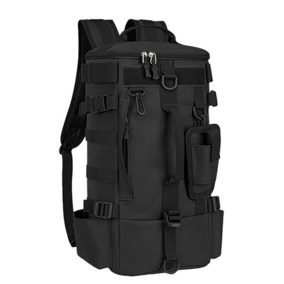 Fishing Backpack Tackle Bag, Kvago Fishing Bag Shoulder Bag with Rod Holders, Storage Bag for Outdoor Activities, Fishing, Camping, Hiking, Cycling (8.27 x 6.69 x 16.93 in, Black)