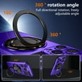 thumbnail image 4 of Dteck for iPhone 15 Pro Max Case with Rotating Ring Stand, Compatible with MagSafe, Heavy Duty Magnetic Phone Case for iPhone 15 Pro Max,Purple, 4 of 9