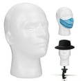 Male Styrofoam Mannequin Manikin Head Model Foam Wig Hair Glasses Curly