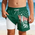 thumbnail image 2 of Byoo Toddler Boys Statue of Liberty Graphic Shorts 4th of July Quick-Dry Compression Liner Shorts Trunks, 2 of 5