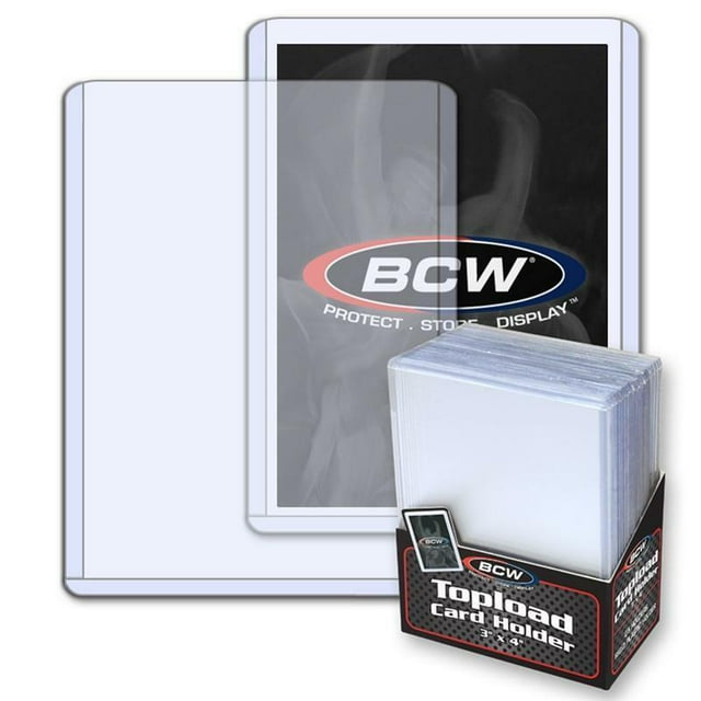 Pack /25 BCW Hard Plastic Baseball Trading Card Topload Holders 12 mil protector
