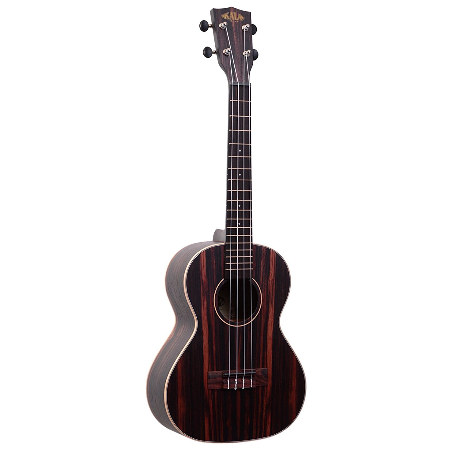 Kala KA-EBY-T Striped Ebony Tenor Ukulele Bundle with Gig Bag, Tuner, Austin Bazaar Instructional DVD, and Polishing Cloth