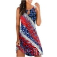 thumbnail image 2 of Wycnly Formal Dresses for Women 4th of July Fashion Keyhole Patriotic Tunic Tank Short Dresses Sleeveless Crewneck Independece Day Graphics 2024 Summer Mini Dress Multicolor XXL, 2 of 5